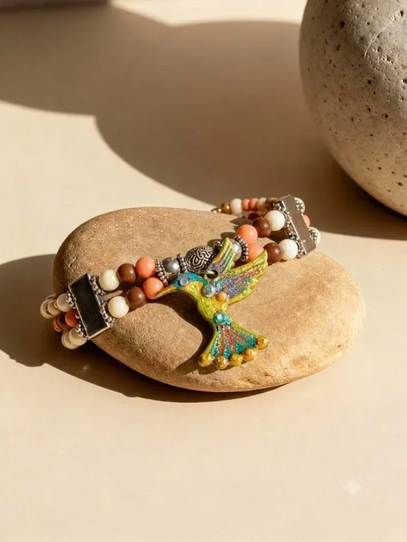 Pulseras Colibrí y Piedras