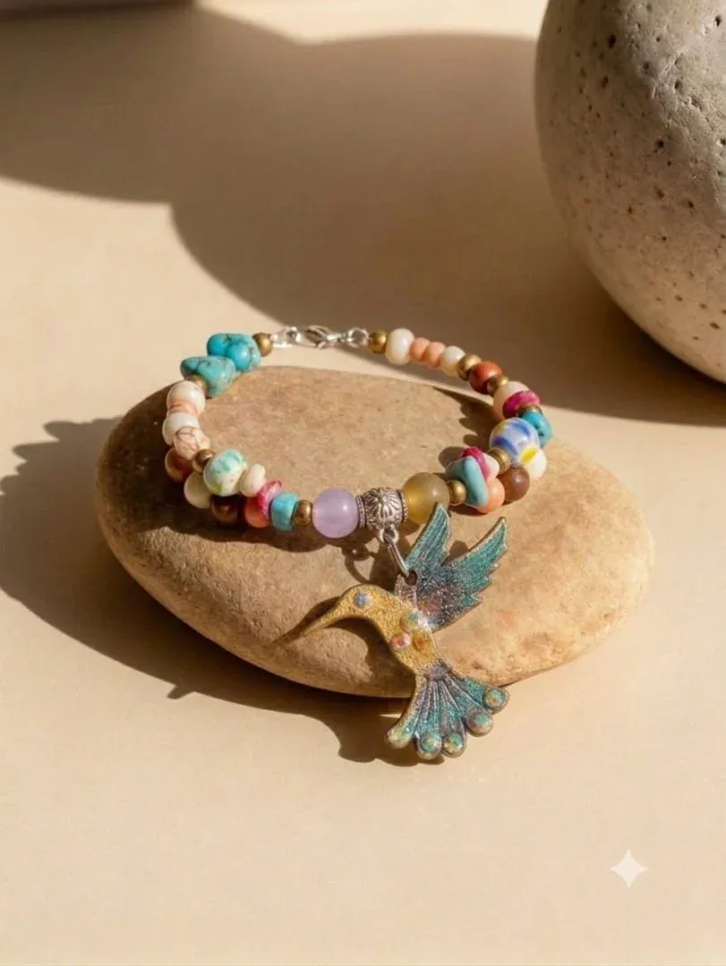 Pulseras Colibrí y Piedras