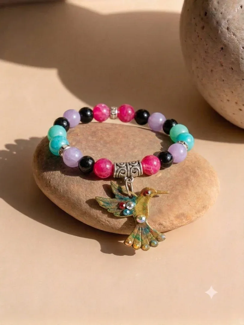 Pulseras Colibrí y Piedras