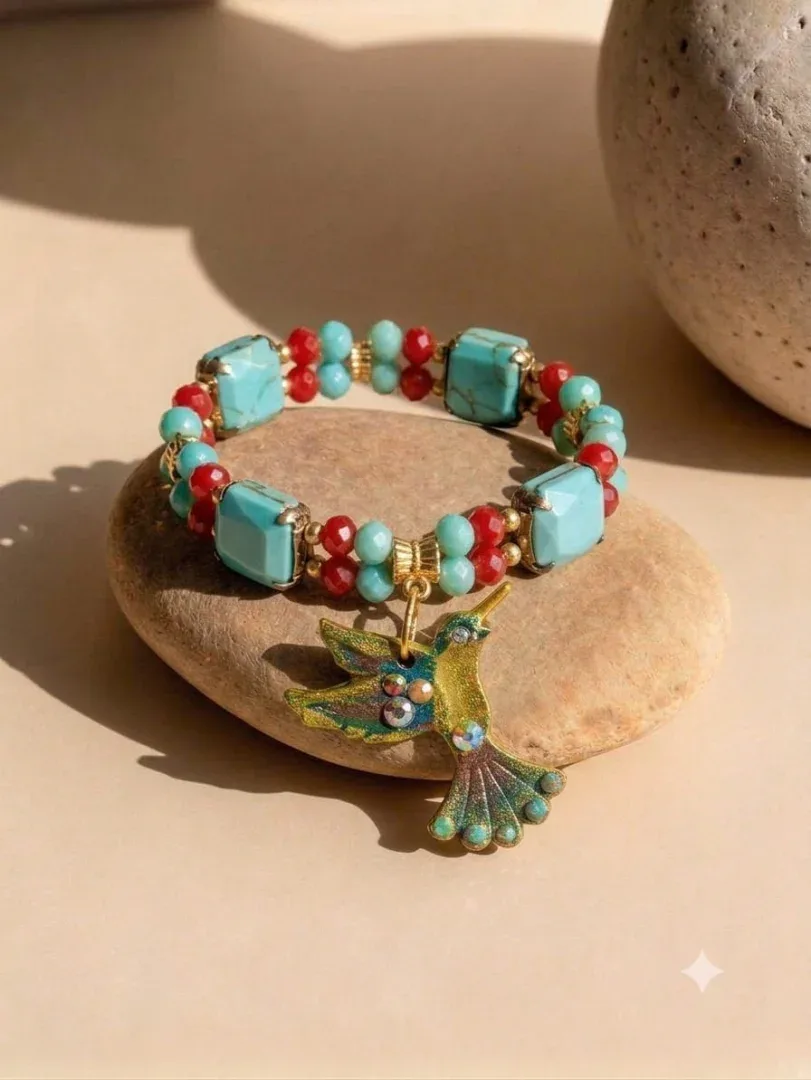 Pulseras Colibrí y Piedras
