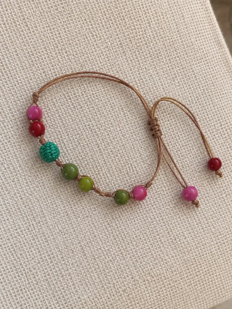 Pulseras Artesanales con Piedras en Marfil Vegetal